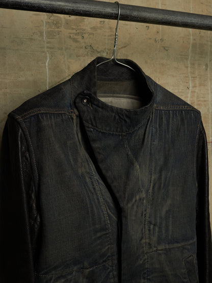 Rick Owens DRKSHDW AW11 "LIMO" BLUE BLACK Hybrid Slave Denim Jacket