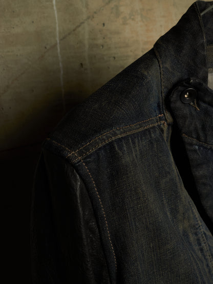 Rick Owens DRKSHDW AW11 "LIMO" BLUE BLACK Hybrid Slave Denim Jacket