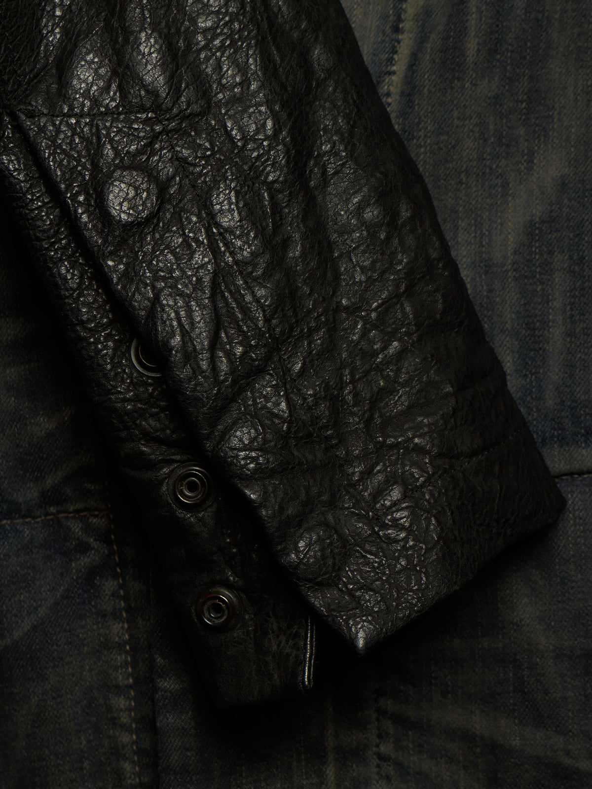 Rick Owens DRKSHDW AW11 "LIMO" BLUE BLACK Hybrid Slave Denim Jacket