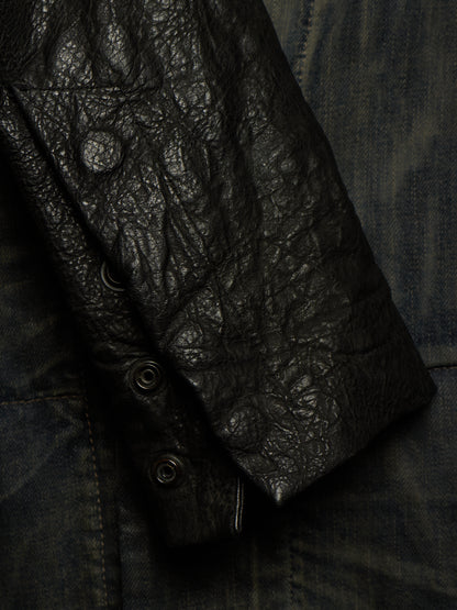 Rick Owens DRKSHDW AW11 "LIMO" BLUE BLACK Hybrid Slave Denim Jacket