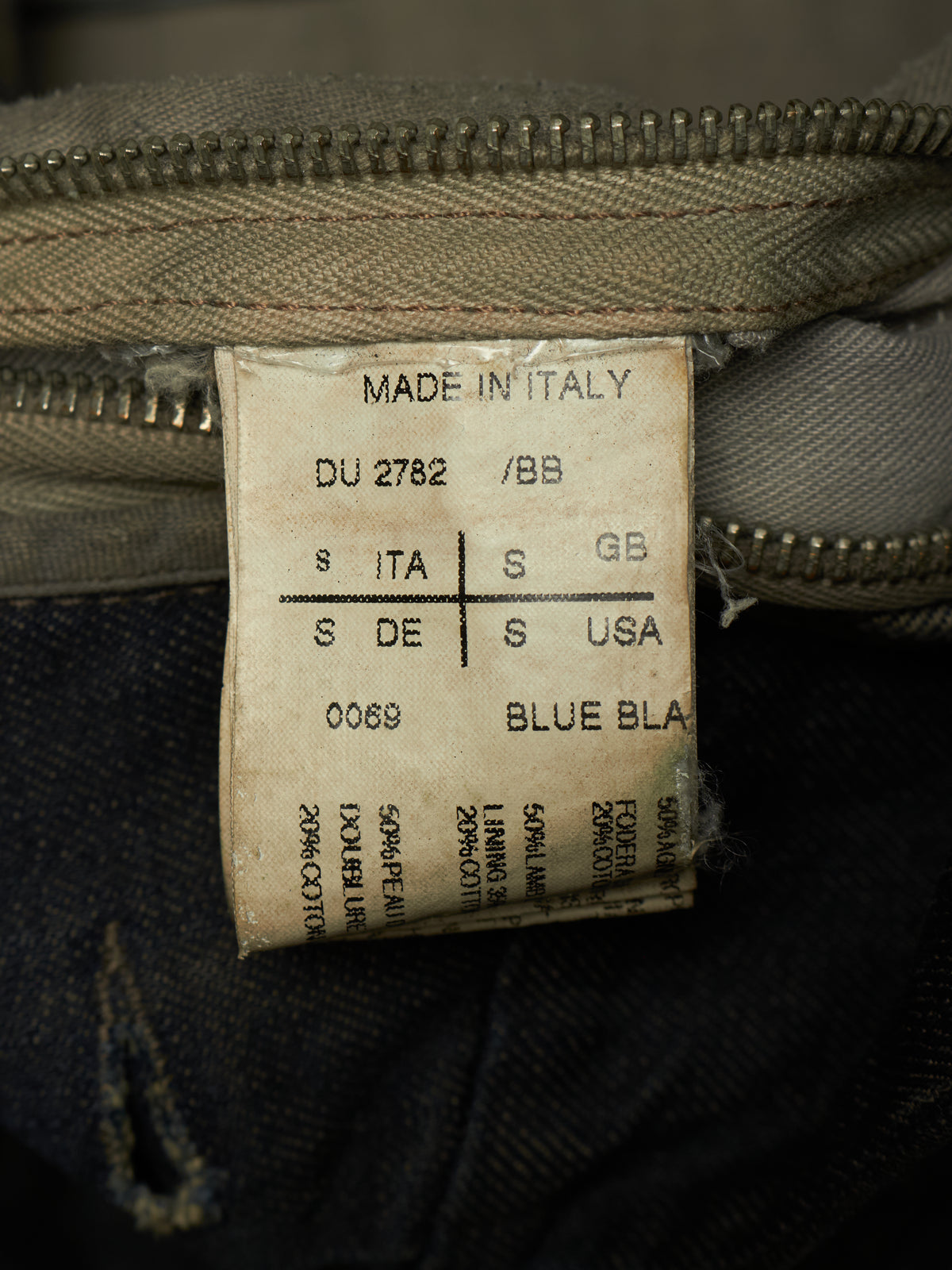 Rick Owens DRKSHDW AW11 "LIMO" BLUE BLACK Hybrid Slave Denim Jacket