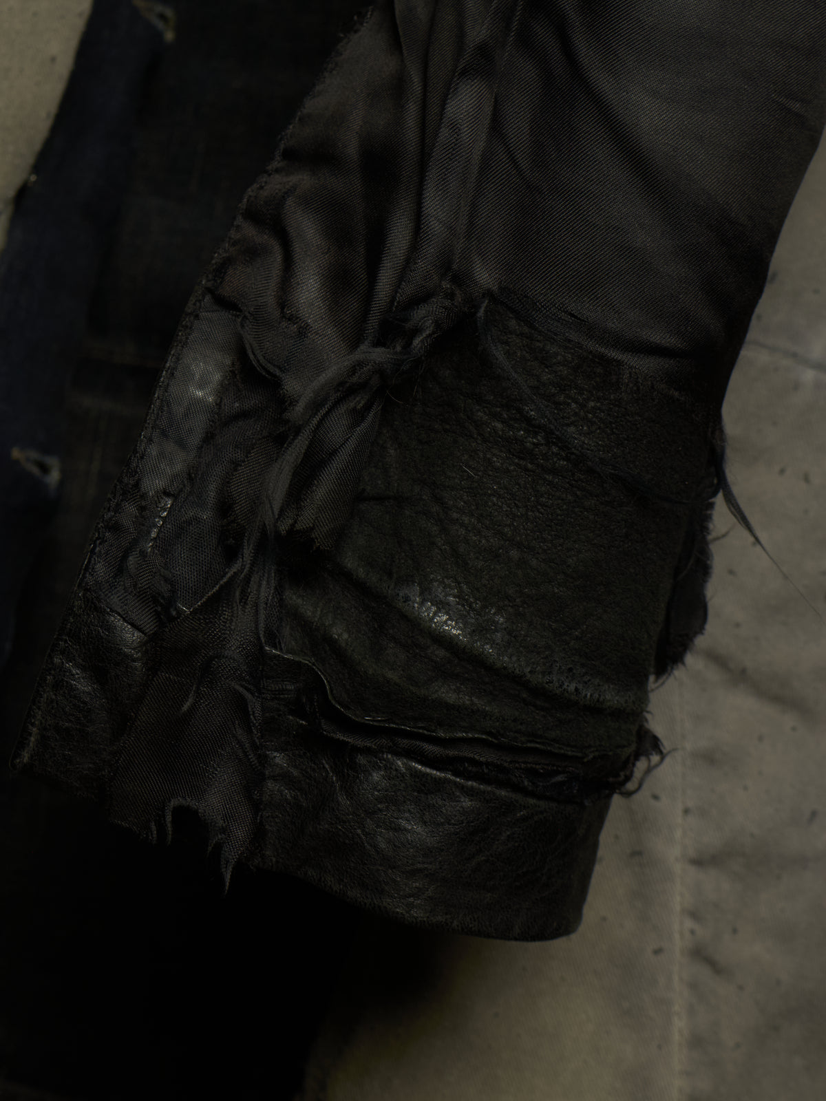 Rick Owens DRKSHDW AW11 "LIMO" BLUE BLACK Hybrid Slave Denim Jacket