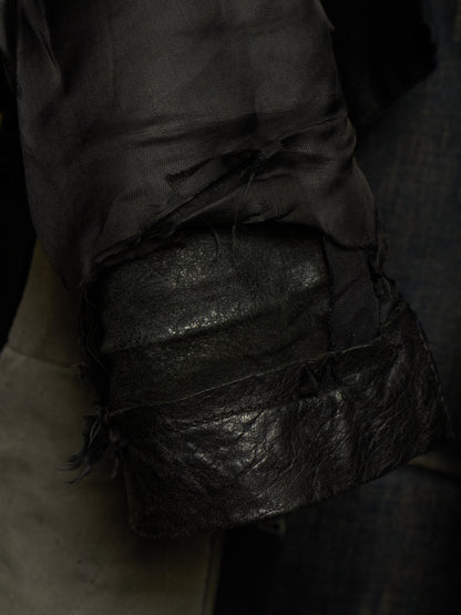 Rick Owens DRKSHDW AW11 "LIMO" BLUE BLACK Hybrid Slave Denim Jacket