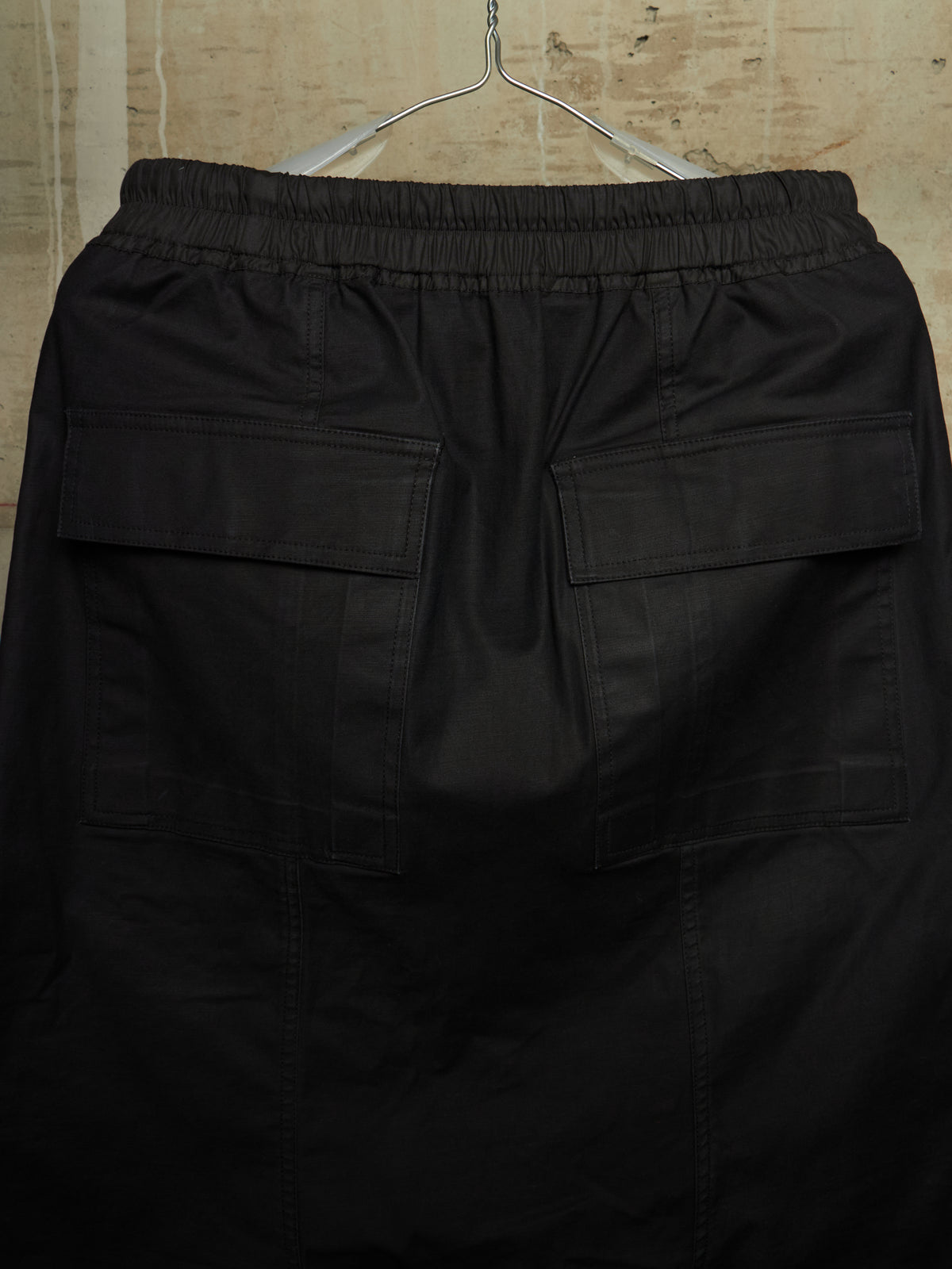 Rick Owens DRKSHDW AW16 "MASTODON" Black Protruding Pockets Drop-Crotch Cargo Capris
