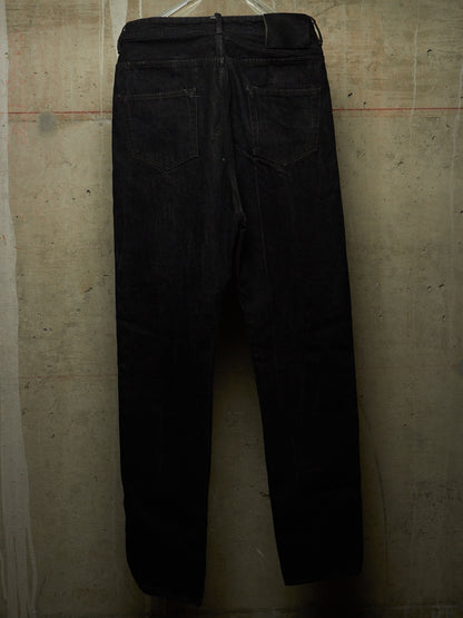 Rick Owens DRKSHDW AW19 "LARRY" BLACK WAX 'Collapse Cut' Denim