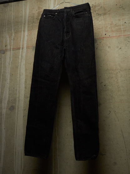Rick Owens DRKSHDW AW19 "LARRY" BLACK WAX 'Collapse Cut' Denim