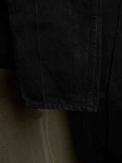 Rick Owens DRKSHDW AW19 "LARRY" BLACK WAX 'Collapse Cut' Denim