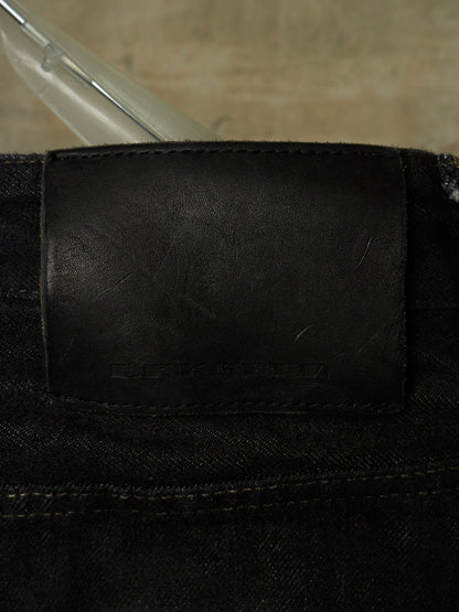 Rick Owens DRKSHDW AW19 "LARRY" BLACK WAX 'Collapse Cut' Denim