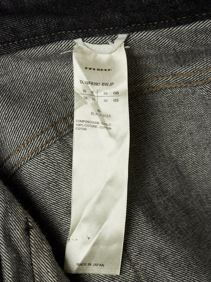 Rick Owens DRKSHDW AW19 "LARRY" BLACK WAX 'Collapse Cut' Denim