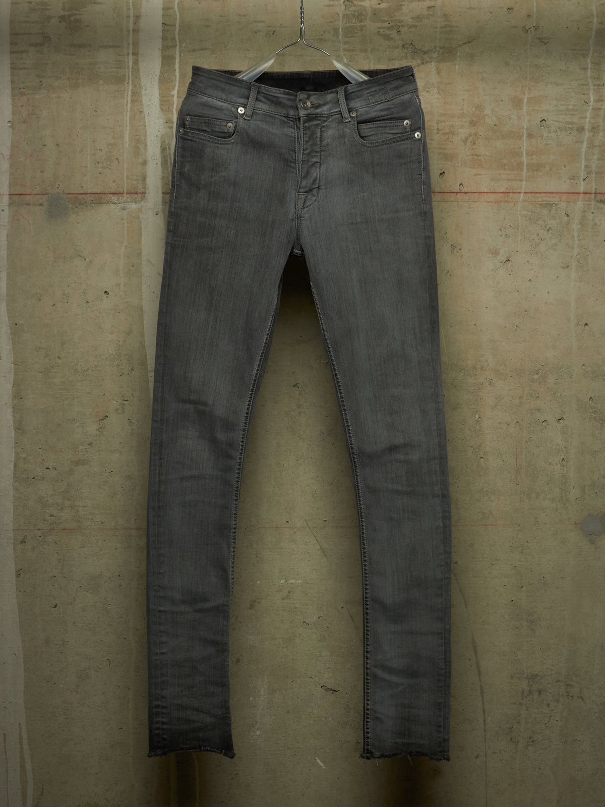 Rick Owens DRKSHDW AW20 "PERFORMA" BACTERIA Grey 'Tyrone Cut' Stretch Skinny Denim (28)