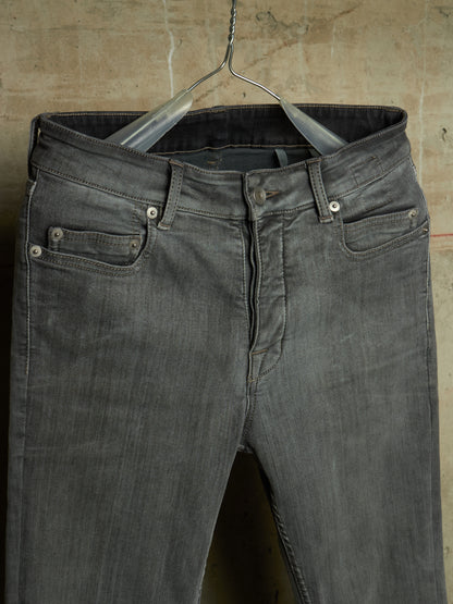 Rick Owens DRKSHDW AW20 "PERFORMA" BACTERIA Grey 'Tyrone Cut' Stretch Skinny Denim (28)