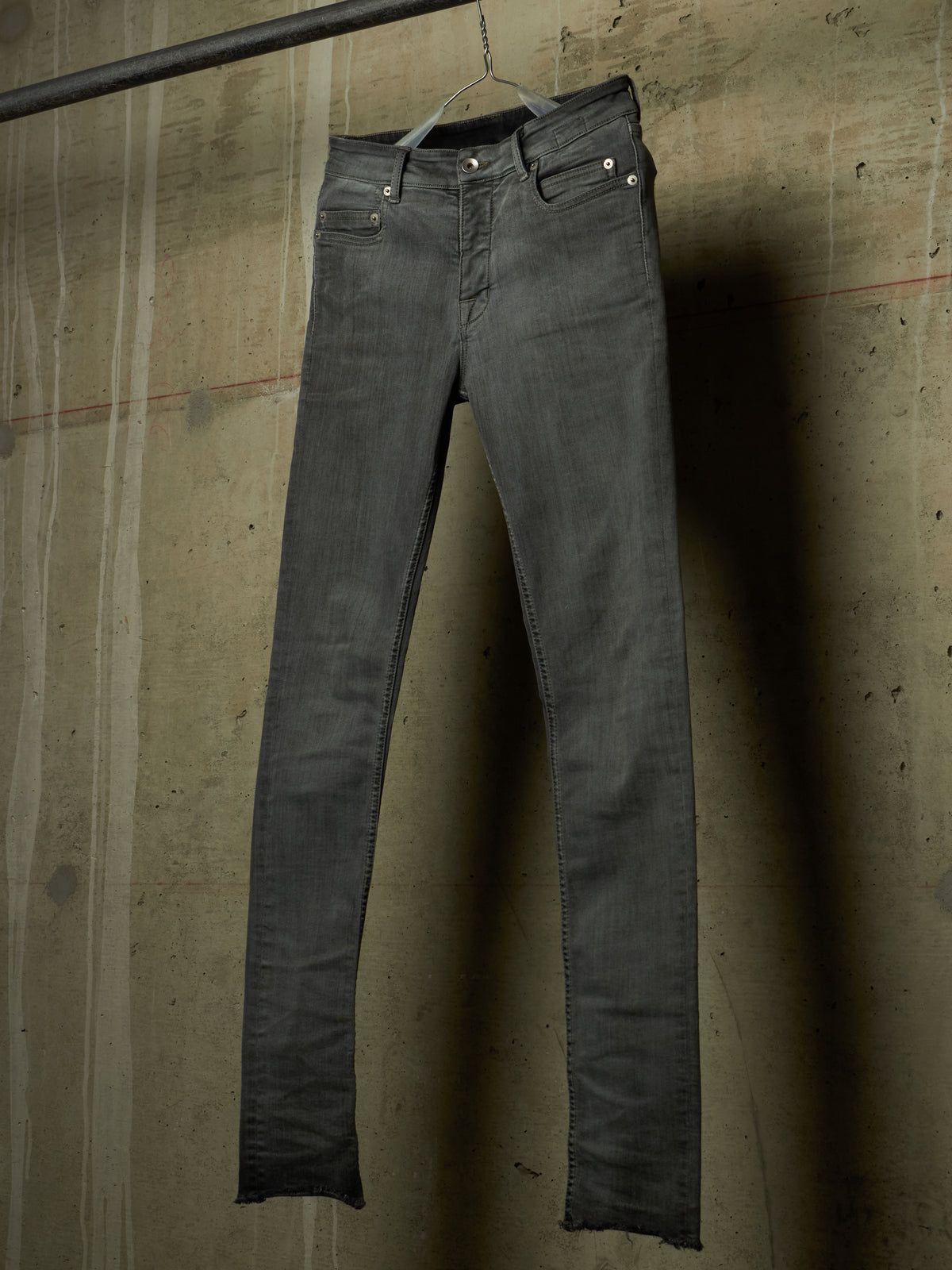 Rick Owens DRKSHDW AW20 "PERFORMA" BACTERIA Grey 'Tyrone Cut' Stretch Skinny Denim (28)