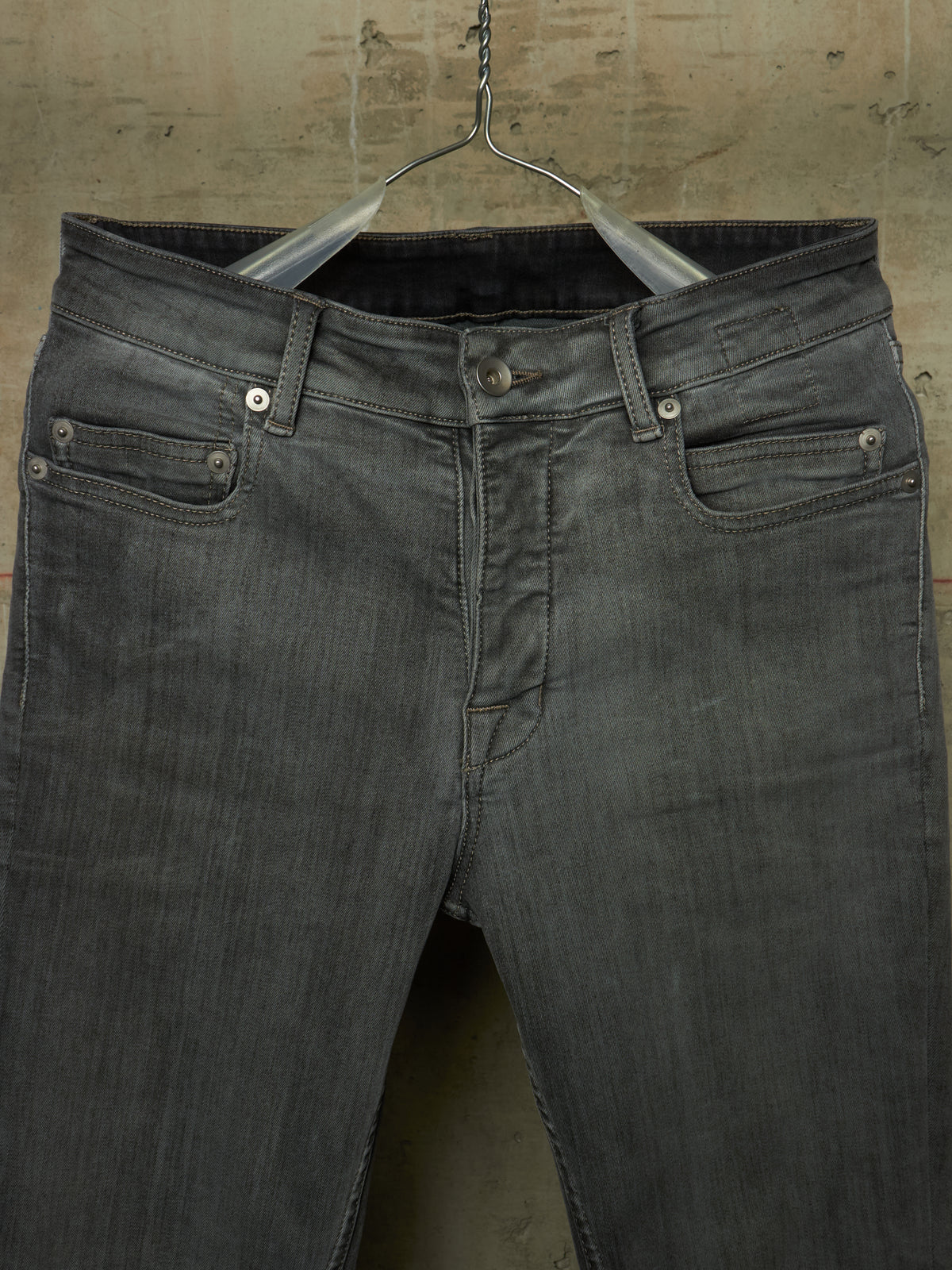 Rick Owens DRKSHDW AW20 "PERFORMA" BACTERIA Grey 'Tyrone Cut' Stretch Skinny Denim (28)
