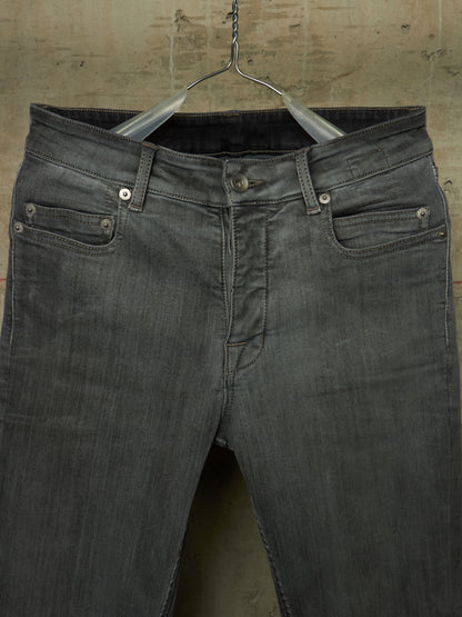 Rick Owens DRKSHDW AW20 "PERFORMA" BACTERIA Grey 'Tyrone Cut' Stretch Skinny Denim (28)