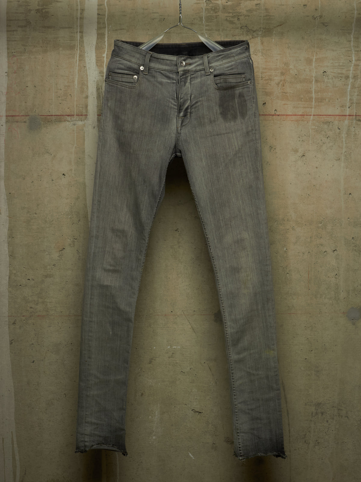 Rick Owens DRKSHDW AW20 "PERFORMA" BACTERIA Grey 'Tyrone Cut' Stretch Skinny Denim (29)