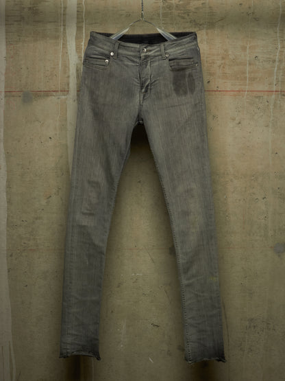 Rick Owens DRKSHDW AW20 "PERFORMA" BACTERIA Grey 'Tyrone Cut' Stretch Skinny Denim (29)