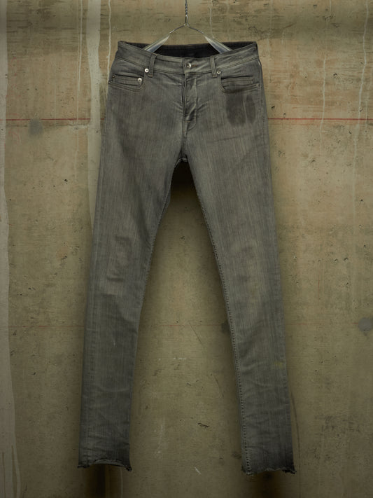 Rick Owens DRKSHDW AW20 "PERFORMA" BACTERIA Grey 'Tyrone Cut' Stretch Skinny Denim (29)