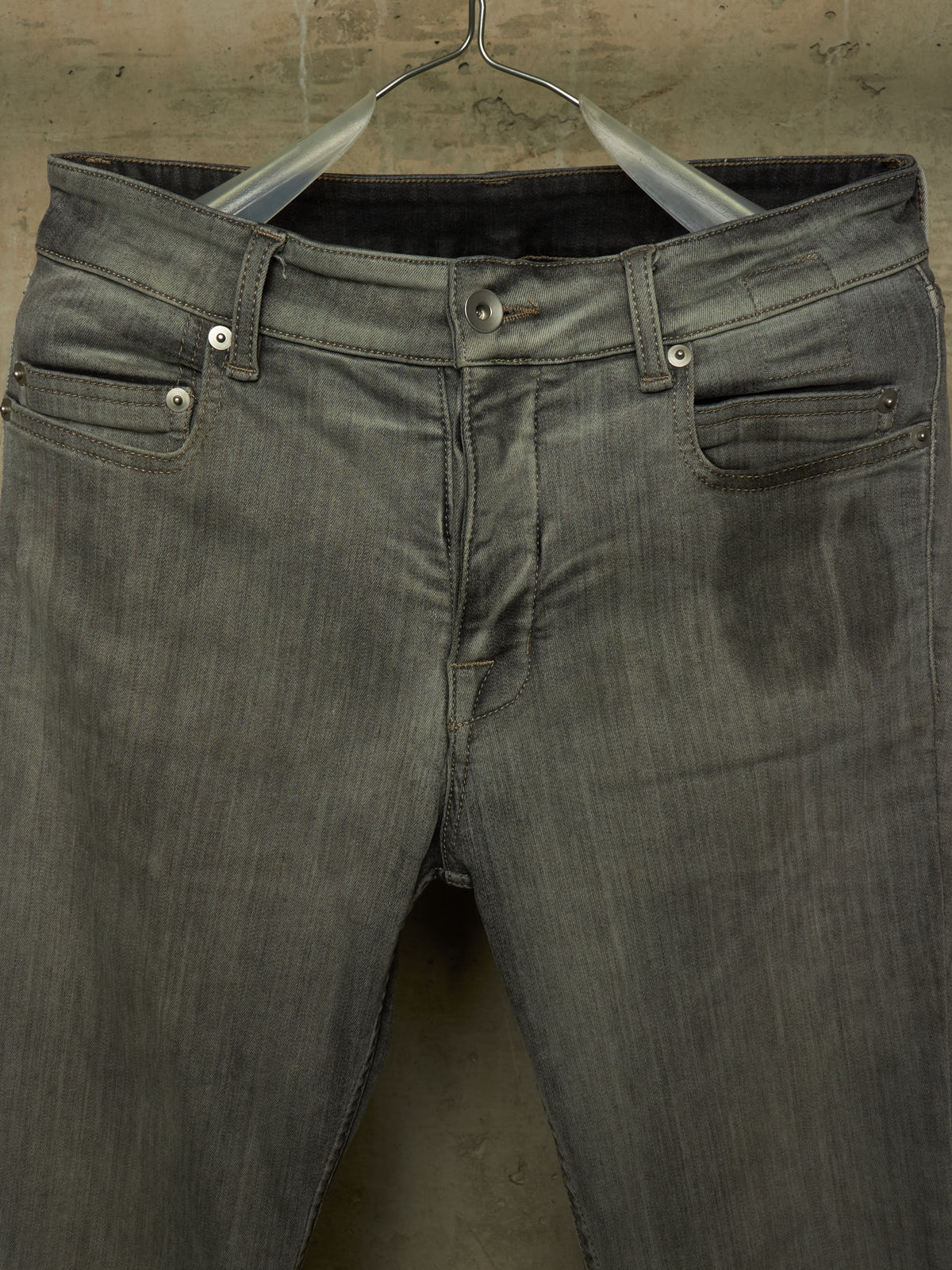 Rick Owens DRKSHDW AW20 "PERFORMA" BACTERIA Grey 'Tyrone Cut' Stretch Skinny Denim (29)