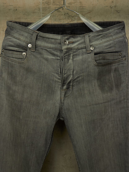 Rick Owens DRKSHDW AW20 "PERFORMA" BACTERIA Grey 'Tyrone Cut' Stretch Skinny Denim (29)