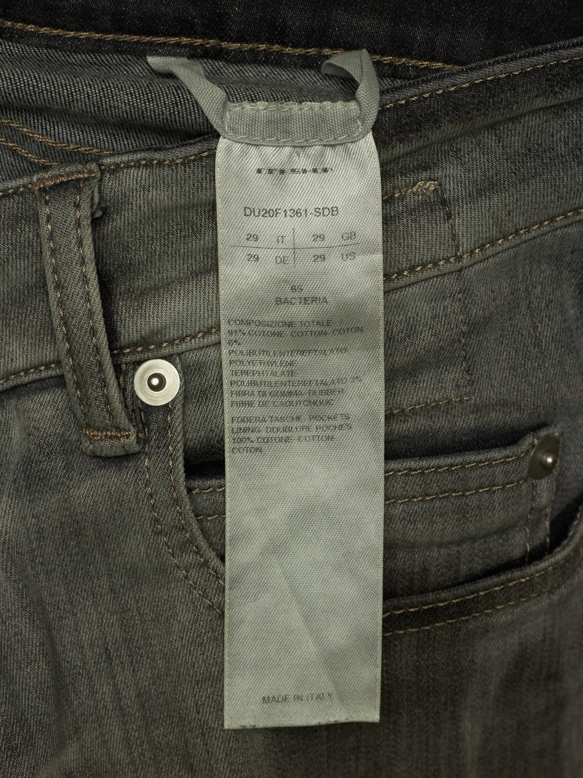 Rick Owens DRKSHDW AW20 "PERFORMA" BACTERIA Grey 'Tyrone Cut' Stretch Skinny Denim (29)