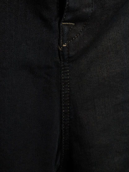 Rick Owens DRKSHDW Mid 2010s BLACK WAX 'Astaire Cropped' Stretch Denim