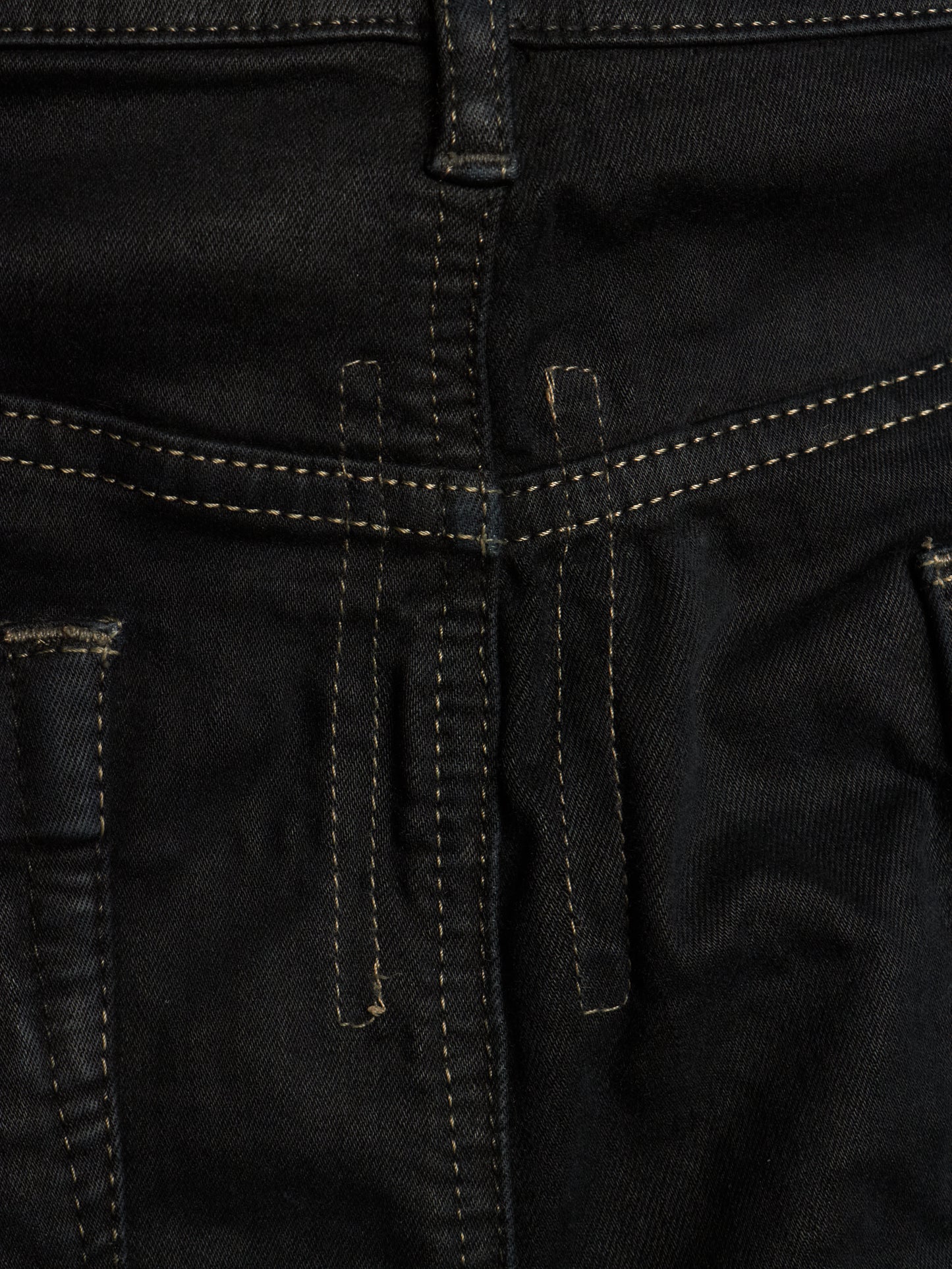 Rick Owens DRKSHDW Mid 2010s BLACK WAX 'Astaire Cropped' Stretch Denim