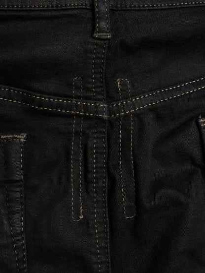 Rick Owens DRKSHDW Mid 2010s BLACK WAX 'Astaire Cropped' Stretch Denim