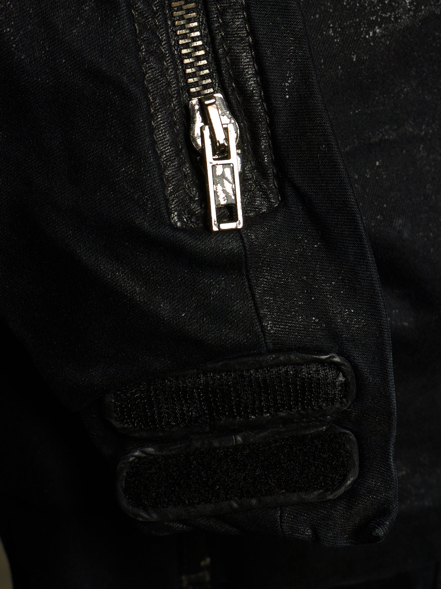 Rick Owens DRKSHDW SS15 "FAUN" Black Scrub Waxed 'Memphis Cut' Stretch Denim