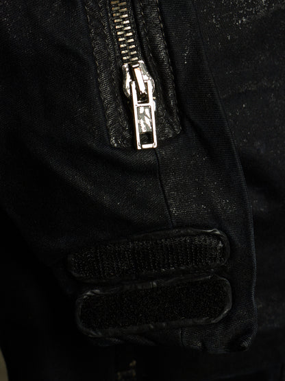 Rick Owens DRKSHDW SS15 "FAUN" Black Scrub Waxed 'Memphis Cut' Stretch Denim