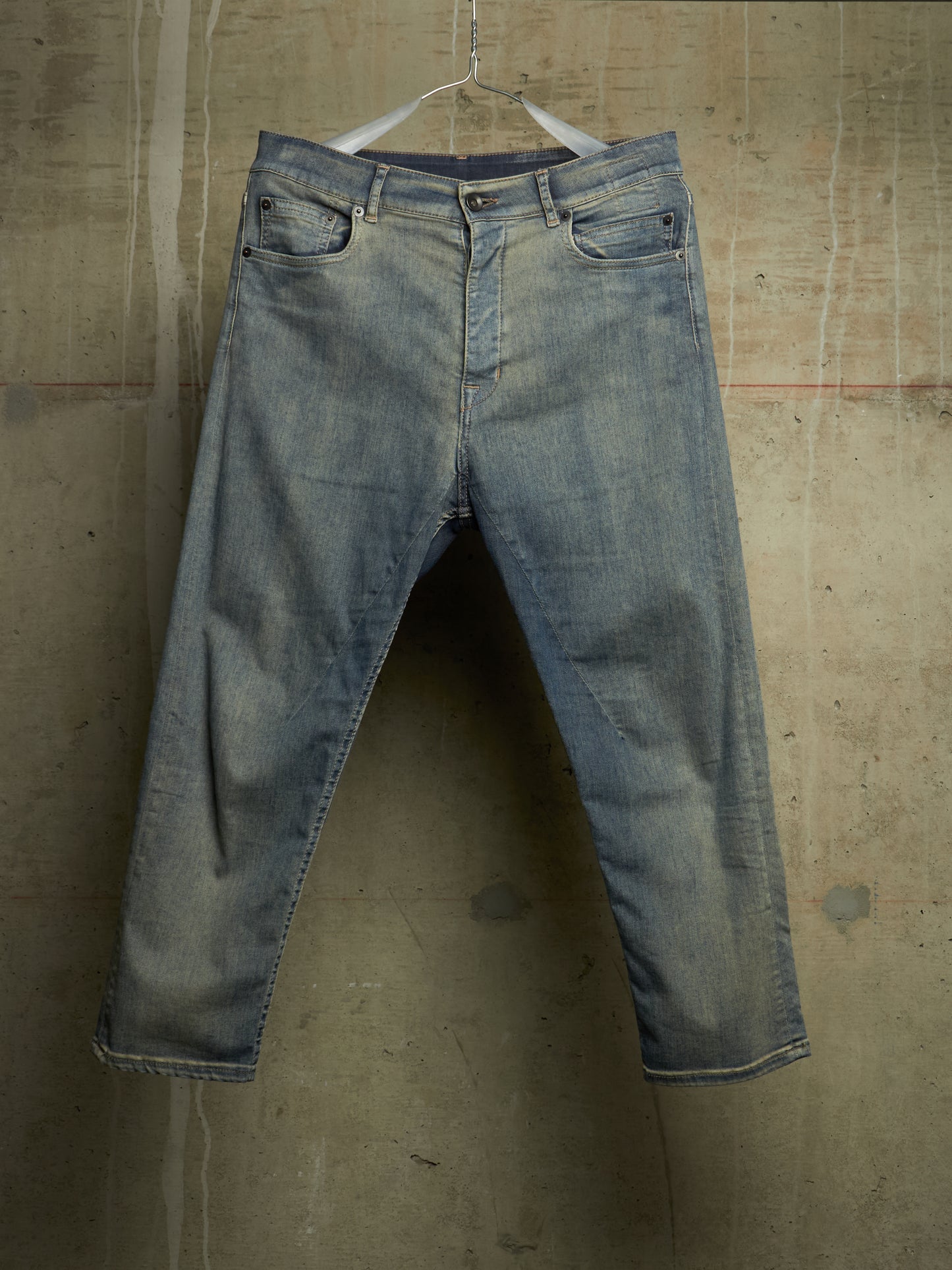 Rick Owens DRKSHDW SS19 "BABEL" HUSTLER 'Berlin Cropped Cut' Denim