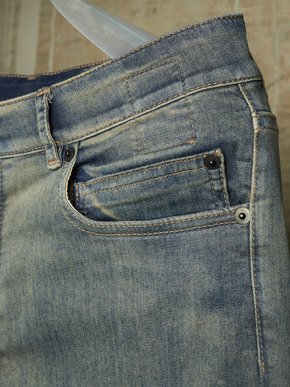 Rick Owens DRKSHDW SS19 "BABEL" HUSTLER 'Berlin Cropped Cut' Denim