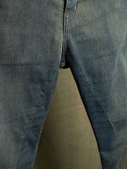 Rick Owens DRKSHDW SS19 "BABEL" HUSTLER 'Berlin Cropped Cut' Denim