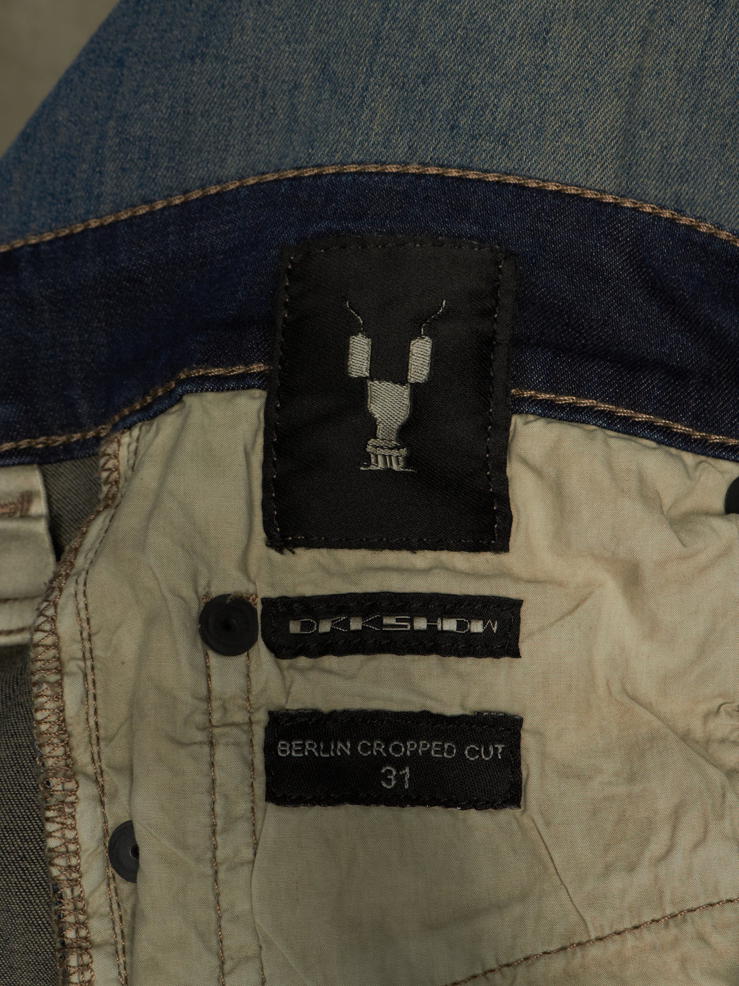Rick Owens DRKSHDW SS19 "BABEL" HUSTLER 'Berlin Cropped Cut' Denim