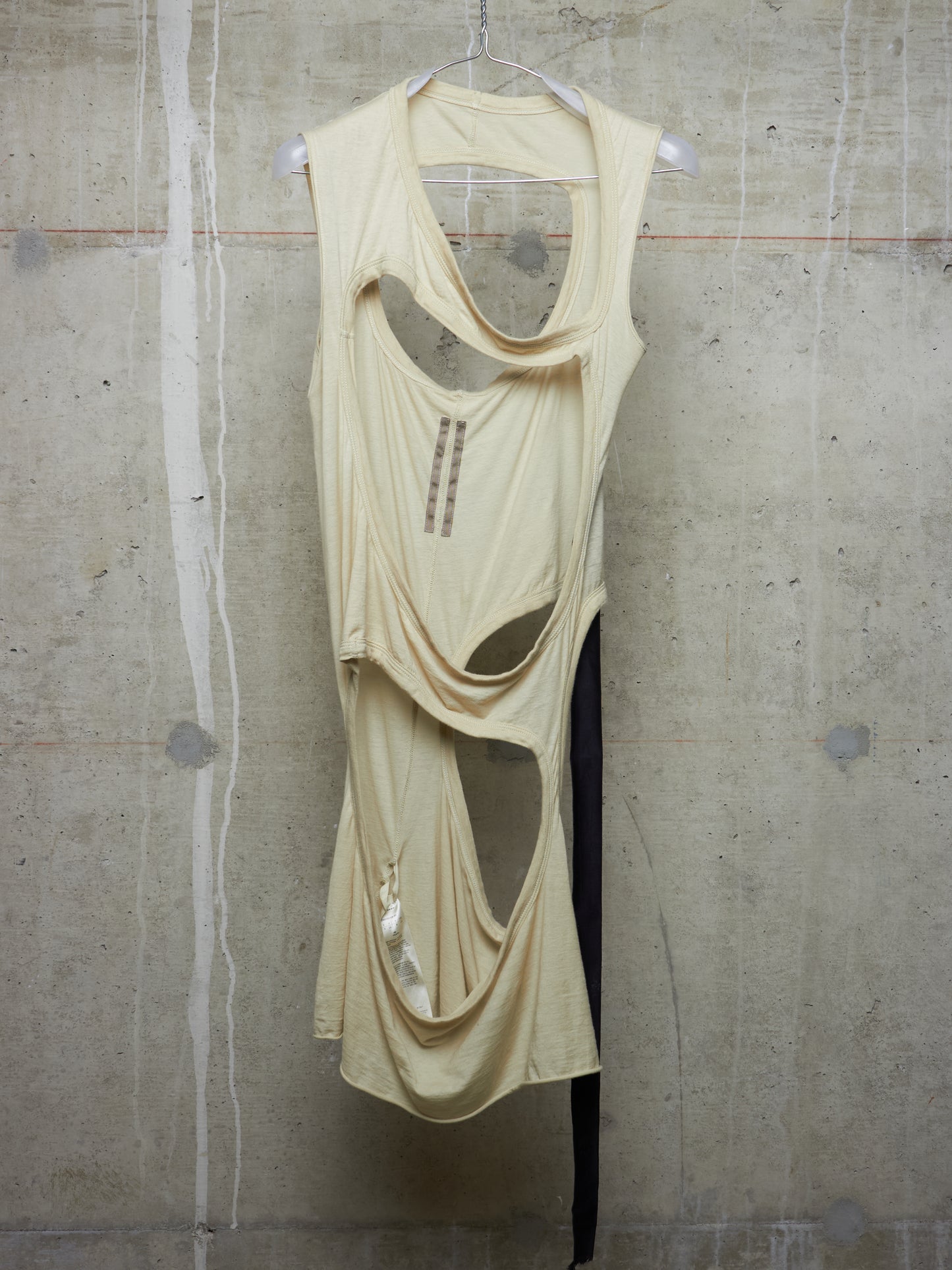 Rick Owens DRKSHDW SS24 "LIDO" PEARL Asymmetric Membrane III Long Tank Top