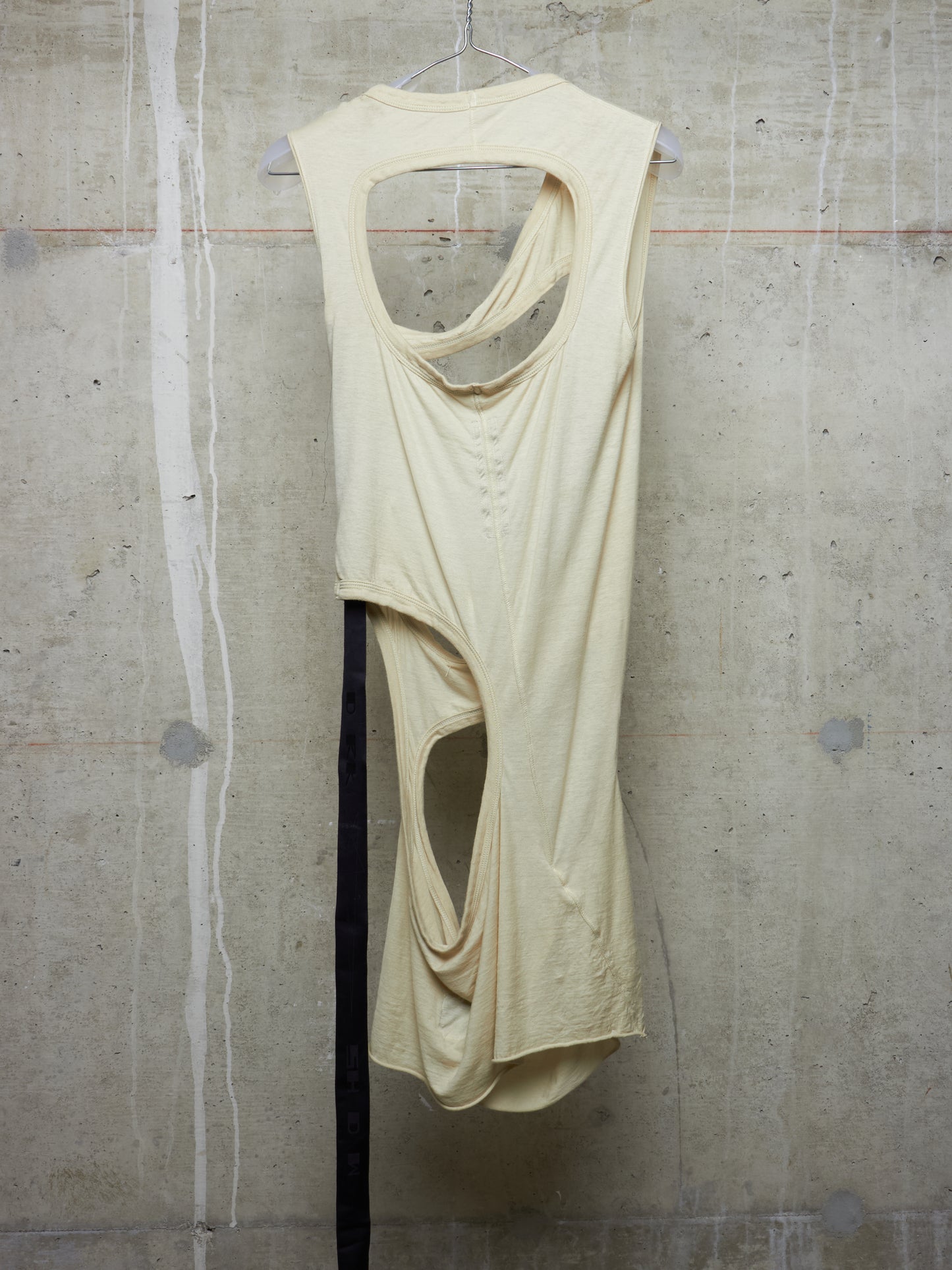 Rick Owens DRKSHDW SS24 "LIDO" PEARL Asymmetric Membrane III Long Tank Top