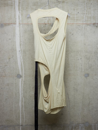 Rick Owens DRKSHDW SS24 "LIDO" PEARL Asymmetric Membrane III Long Tank Top