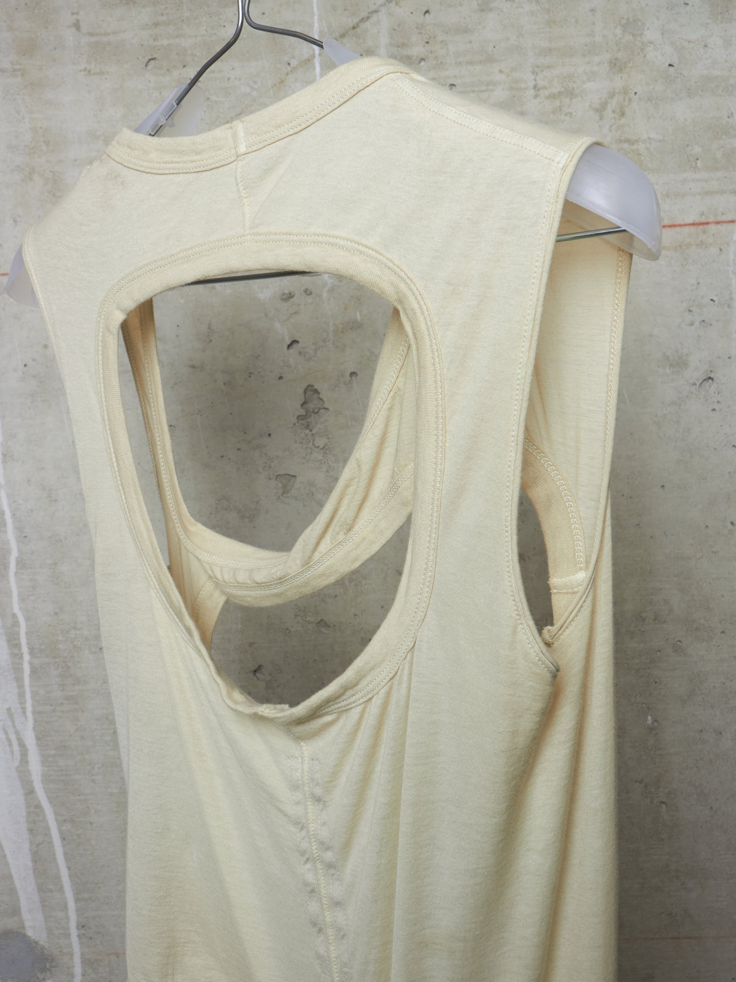 Rick Owens DRKSHDW SS24 "LIDO" PEARL Asymmetric Membrane III Long Tank Top