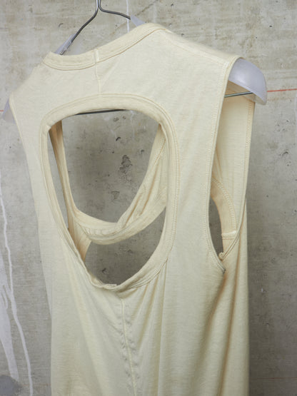 Rick Owens DRKSHDW SS24 "LIDO" PEARL Asymmetric Membrane III Long Tank Top