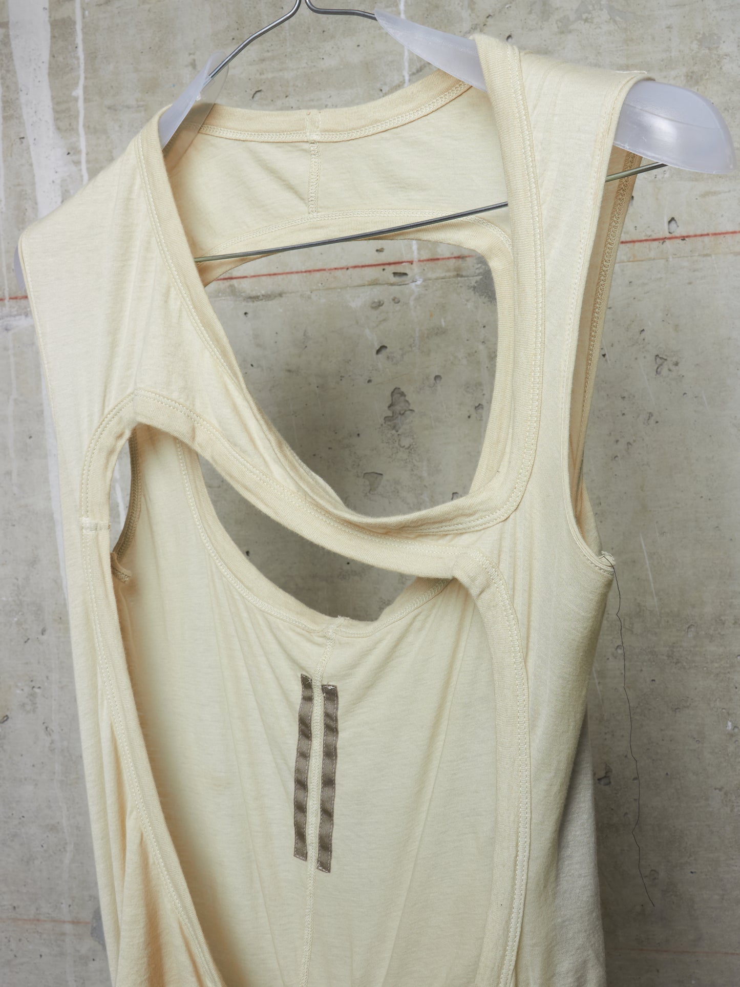 Rick Owens DRKSHDW SS24 "LIDO" PEARL Asymmetric Membrane III Long Tank Top
