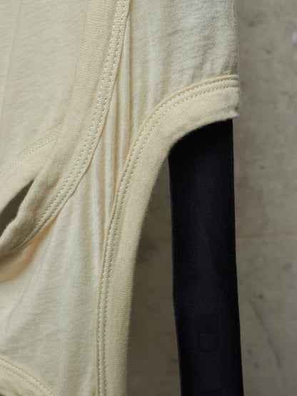 Rick Owens DRKSHDW SS24 "LIDO" PEARL Asymmetric Membrane III Long Tank Top