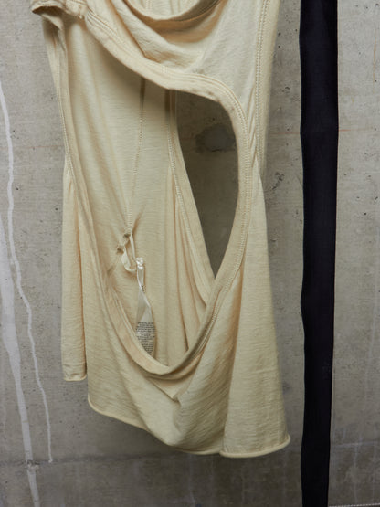 Rick Owens DRKSHDW SS24 "LIDO" PEARL Asymmetric Membrane III Long Tank Top
