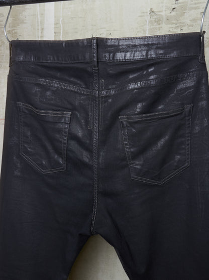 Rick Owens DRKSHDW SS25 "HOLLYWOOD" Waxed 'Detroit Cut' Skinny Denim