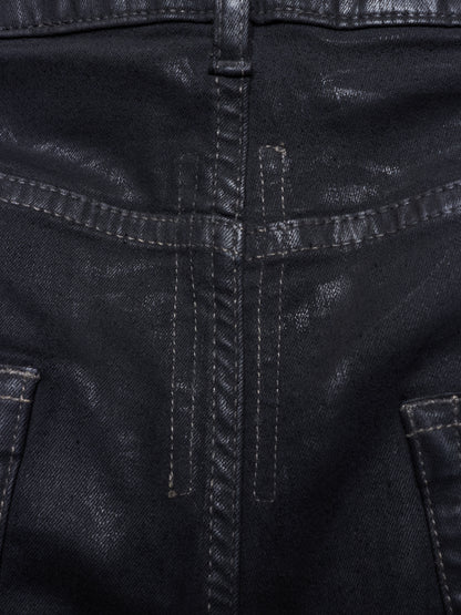 Rick Owens DRKSHDW SS25 "HOLLYWOOD" Waxed 'Detroit Cut' Skinny Denim