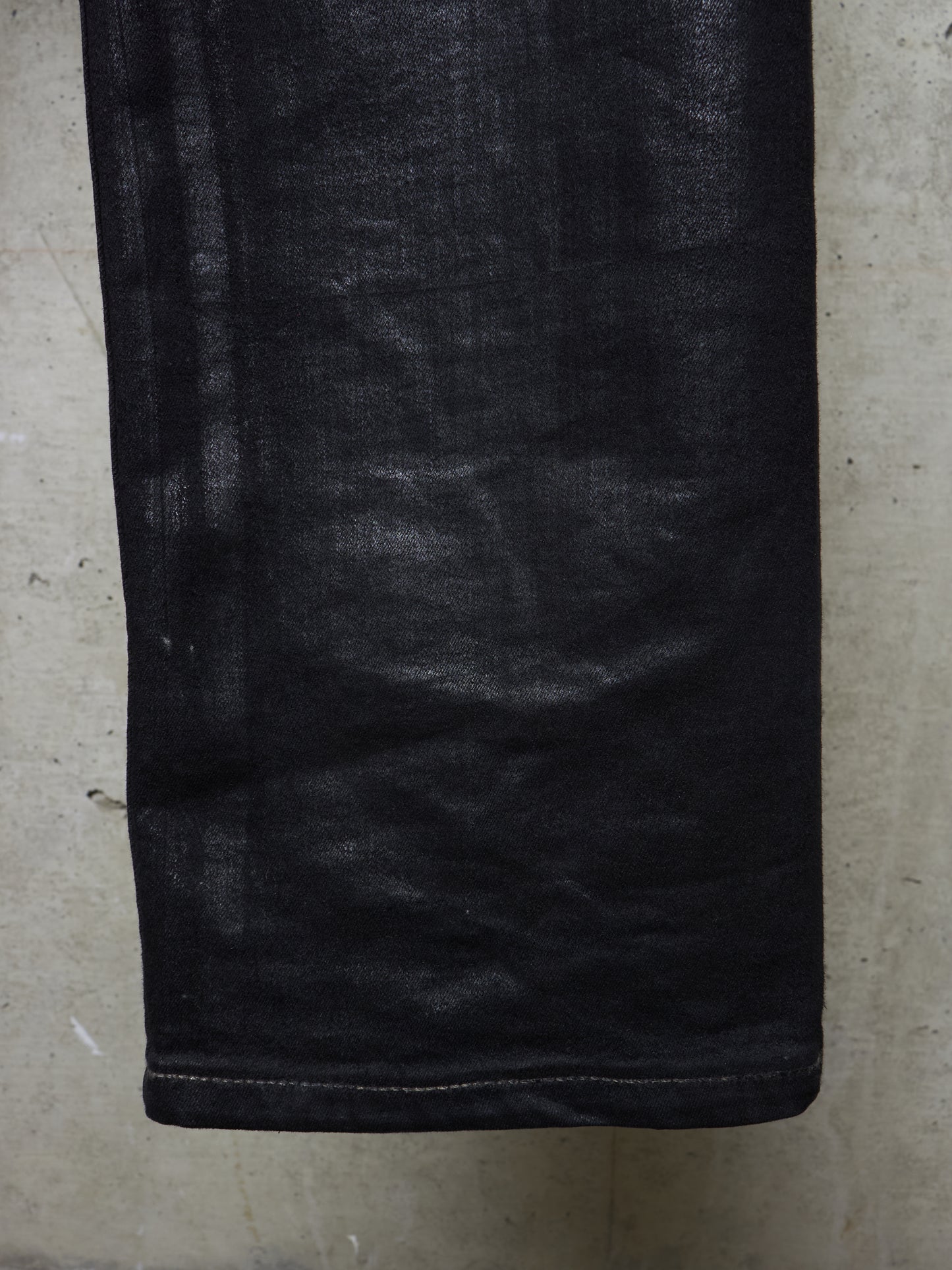 Rick Owens DRKSHDW SS25 "HOLLYWOOD" Waxed 'Detroit Cut' Skinny Denim