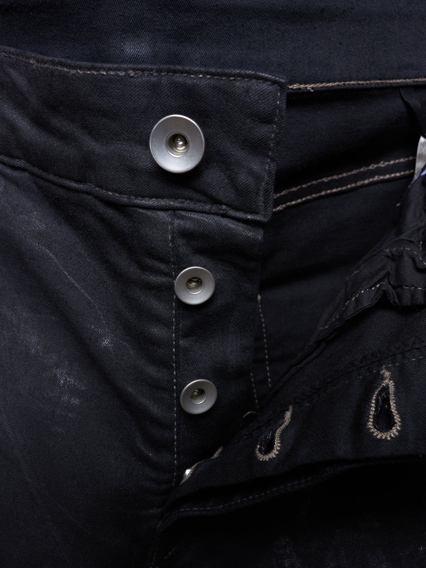Rick Owens DRKSHDW SS25 "HOLLYWOOD" Waxed 'Detroit Cut' Skinny Denim