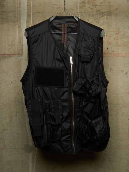 Rick Owens DRKSHDW SS15 "FAUN" Black Nylon Asymmetric Tactical Cargo Vest