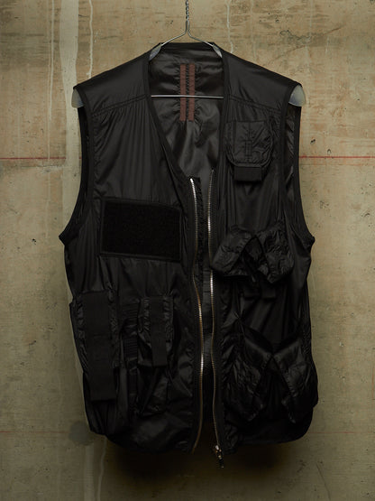 Rick Owens DRKSHDW SS15 "FAUN" Black Nylon Asymmetric Tactical Cargo Vest