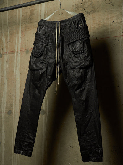 Rick Owens DRKSHDW SS21 "PHLEGETHON" Waxed Creatch Cargo Cotton Pants