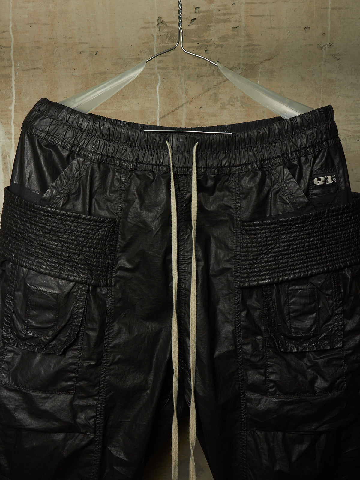 Rick Owens DRKSHDW SS21 "PHLEGETHON" Waxed Creatch Cargo Cotton Pants