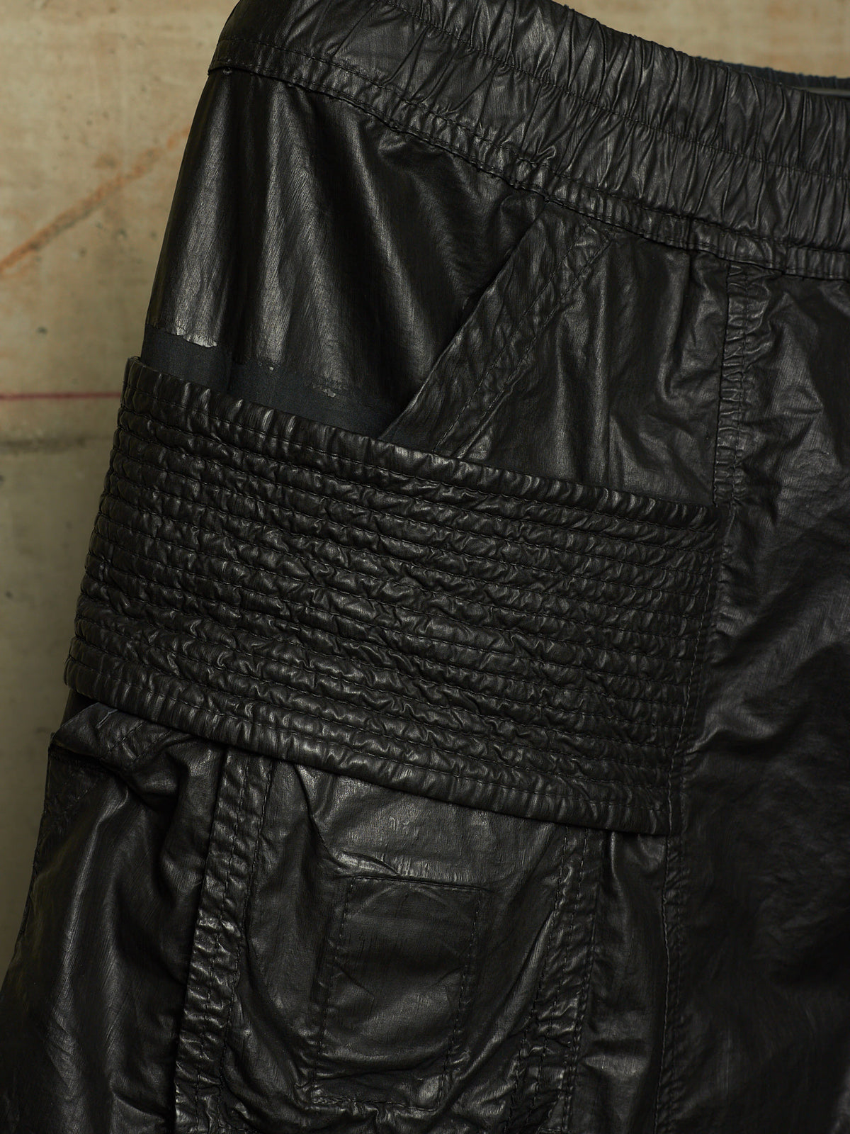 Rick Owens DRKSHDW SS21 "PHLEGETHON" Waxed Creatch Cargo Cotton Pants